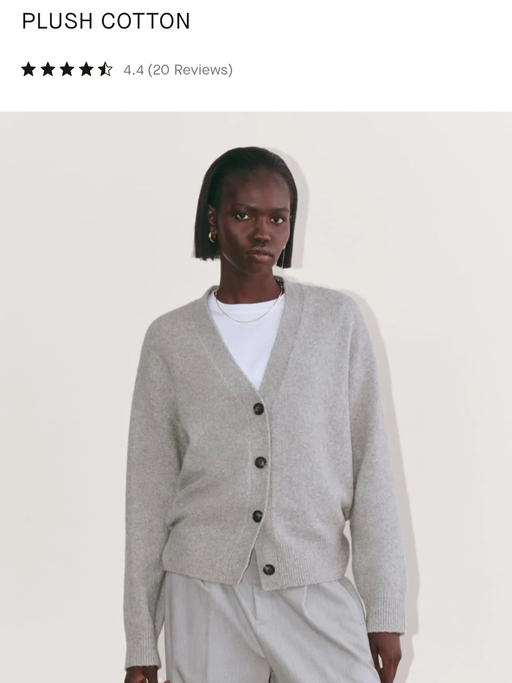 Everlane Cocoon Cardigan in Plush Cotton (Size Small)